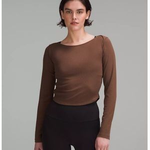 LULULEMON Modal Silk Twist-Back Yoga Long-Sleeve Shirt